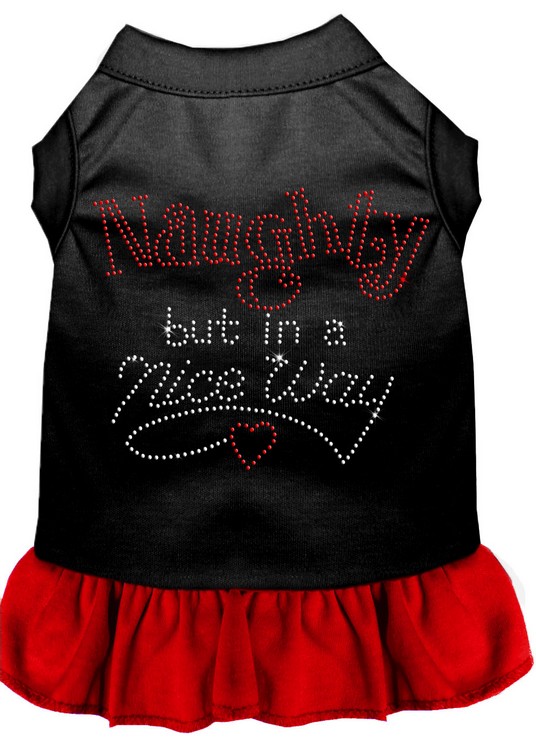 Rhinestone Naughty but in a nice way Dress Black with Red XS